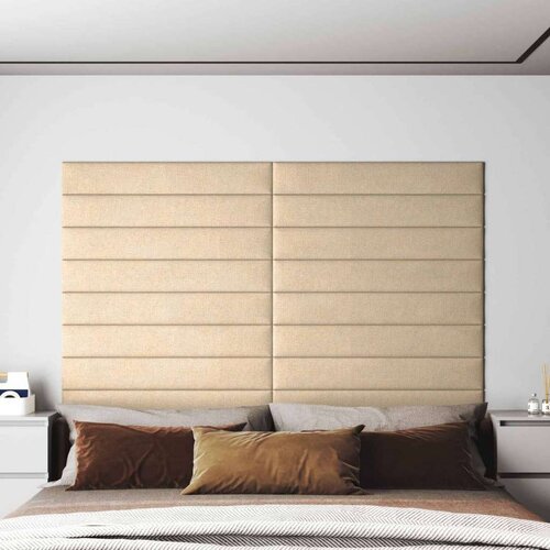  Zidna uzglavlja 12 pcs Krema 90 x 15 cm tkanina Cene