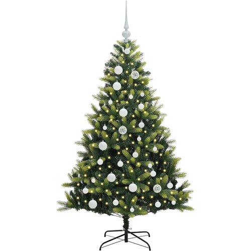  Umjetno rasklopivo božićno drvce 150 LED-a Zelena 120 cm Slike