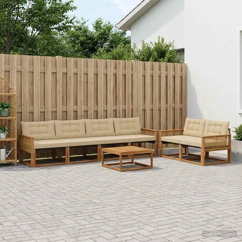  Set vanjskih sofa 7 kom. Prirodna i bež Slike