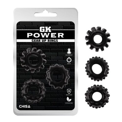 Chisa Gear Up Rings-Black CN 370395712 Slike