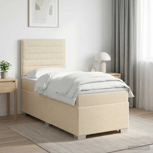  Boxspring krevet s madracem Krem 100 x 200 cm Tkanina 200 x 100 x 140.5 cm Cene