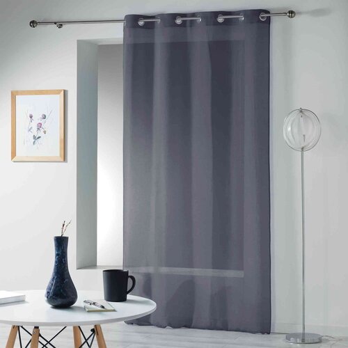 Douceur d int&amp;eacute;rieur Antracitno siva prosojna zavesa 140x280 cm Telma &amp;ndash; Slike