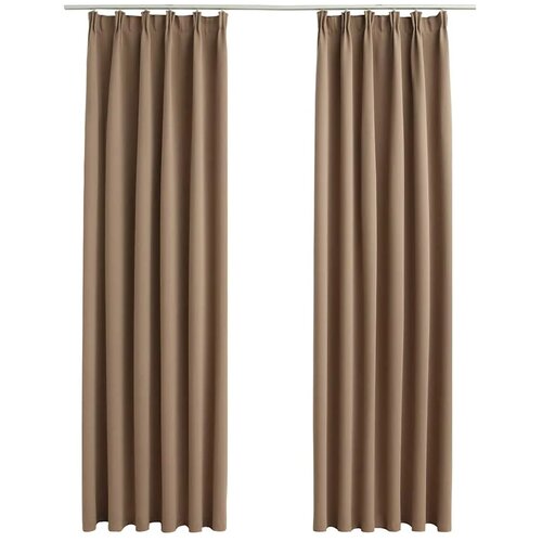  Zavjese za zamračivanje s kukama 2 kom - Sivo-smeđa 140 x 245 cm - OUTLET - NEPREUZETO Slike