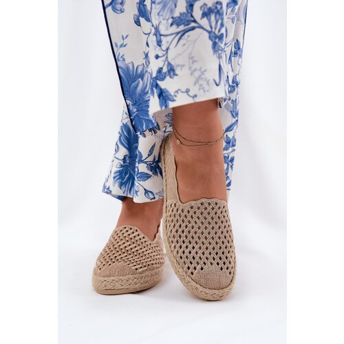 VINCEZA Women&amp;#039;s Espadrilles With Weave Beige 13625 Slike