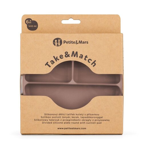 Petite&amp;amp;Mars Take&amp;amp;Match 6m+ tanjur s pregradama okrugli Velvet Latte 1 kom Slike