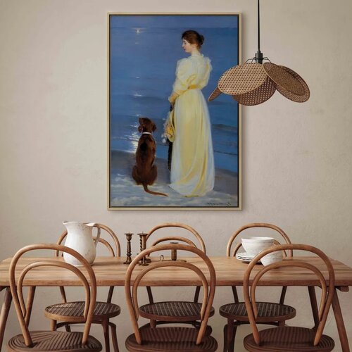  Slika - Peder Severin Kroyer &amp;ndash; Summer Evening in Skagen 80x120 U prirodnom drvenom okviru Slike