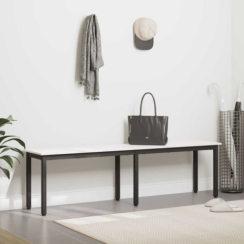  Klupa Bijelo 160 x 35 x 45 cm Čvrsto borovo drvo Slike