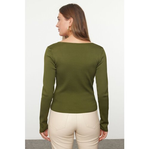Trendyol Khaki Basic Pool Neck Knitwear Sweater Cene