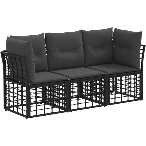  Set vanjskih sofa Crna Poliester Slike