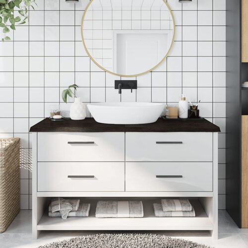 VidaXL Kupaonska radna ploča tamnosmeđa 140x60x(2-4) cm tretirano drvo Slike