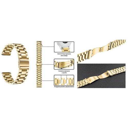 Chameleon Kovinski pašček 20 mm, Gold, za pametno uro Cene