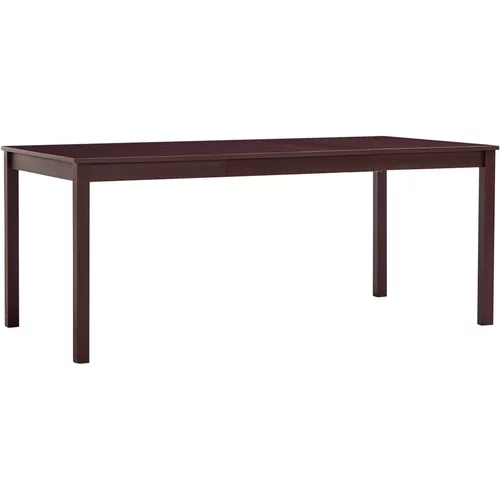 vidaXL Jedilna miza temno rjava 180x90x73 cm borovina