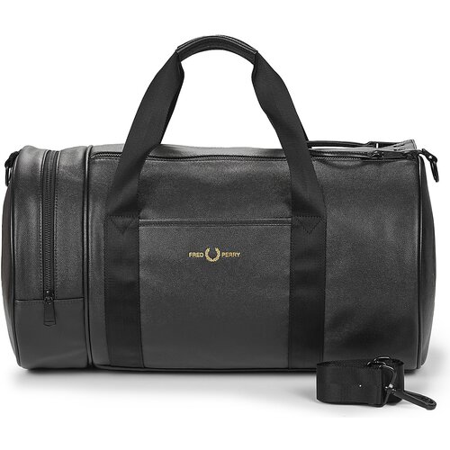Fred Perry SCOTCHGRAIN LEATHER BARREL BAG Crna Slike