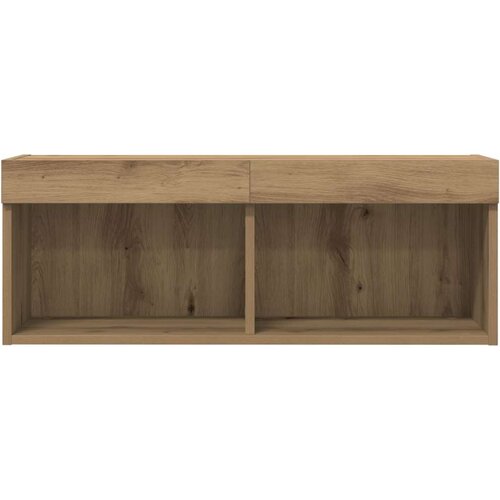 vidaXL TV omarica Artisan hrast Inženirski les z LED lučmi Velik Cene