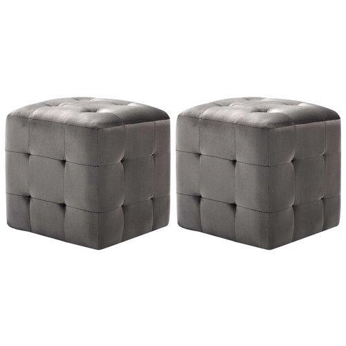 vidaXL tabure 2 kosa siv 30x30x30 cm žametno blago Cene