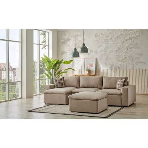 Atelier Del Sofa ugaona garnitura Flov, 145x290x67 cm, Krem Slike