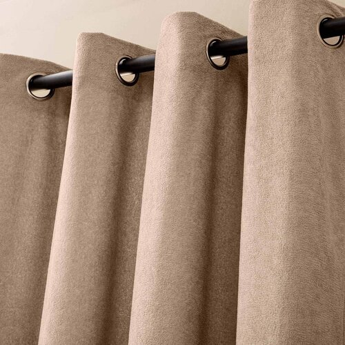 Douceur d int&amp;eacute;rieur Svetlo rjava boucl&amp;eacute; zavesa 140x260 cm Winona &amp;ndash; Slike
