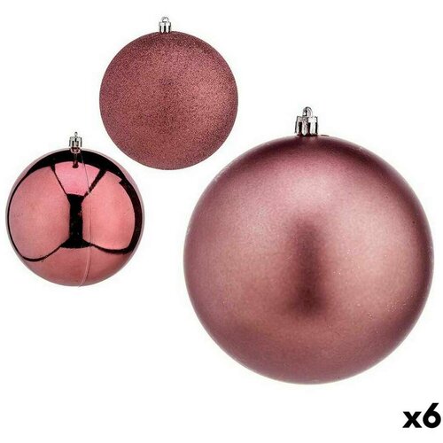  Set božićnih kuglica Roza Plastika &amp;Oslash; 12 cm (6 kom.) Slike