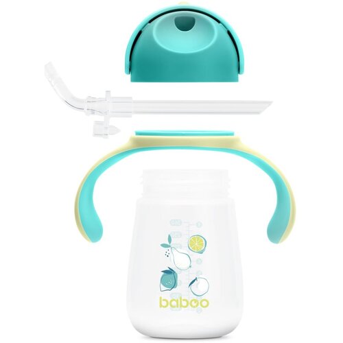 Baboo Cup with Silicone Straw skodelica s slamico Lagoon Fiesta 9m+ 260 ml Slike