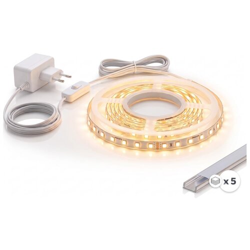  Komplet 1x LED traka MYLIVING LIGHTSTRIP LED/22W/230V 5 m + 5x ugradni profil 1 m Slike