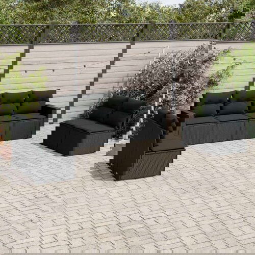 vidaXL 8-dijelni set vrtnih sofa od poliratana s jastucima crni Cene