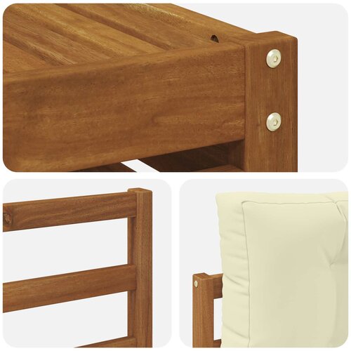  Set vanjskih sofa 8 kom. Prirodna i krem Slike