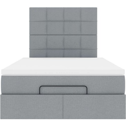 vidaXL Otomanski posteljni okvir z vzmetnico siv 120x190 cm blago Cene