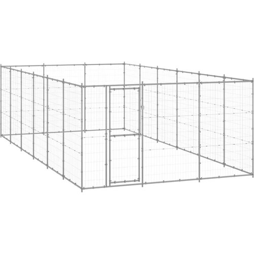  Zunanji pasji boks pocinkano jeklo 21,78 m&sup2; - - Srebrna - 74.5 - 330 x 660 x 180 cm - Cene