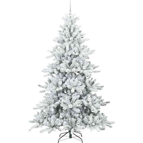 VidaXL Umjetno božićno drvce s nogom with LEDs s stalakom 210cm PVC Slike