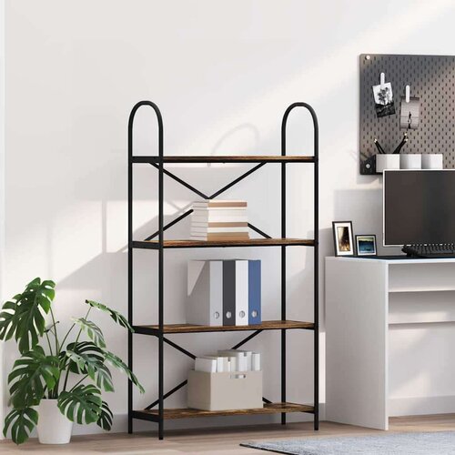 vidaXL Polica Dimljeni hrast 80 x 30 x 146 cm Konstruirano drvo Cijene