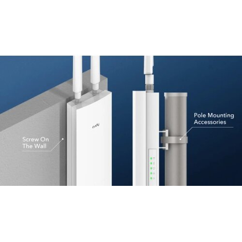 Cudy AP1200 Outdoor AC1200 WiFi Access Point 2.4+5Ghz POE 802.3af/at 1W/2L 10/100M, 2x5dBi Slike