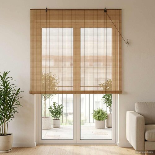 Rolo zavjesa Smeđa 130 x 220 cm Bambus Cijene