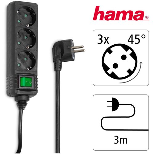 Hama Produžni kabl 3 utičnice, sa prekidačem, 3 m Cijene