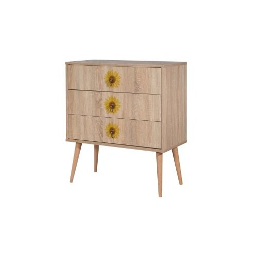  Komoda City Trio Seed, 80x89x40 cm, Boja hrasta Slike