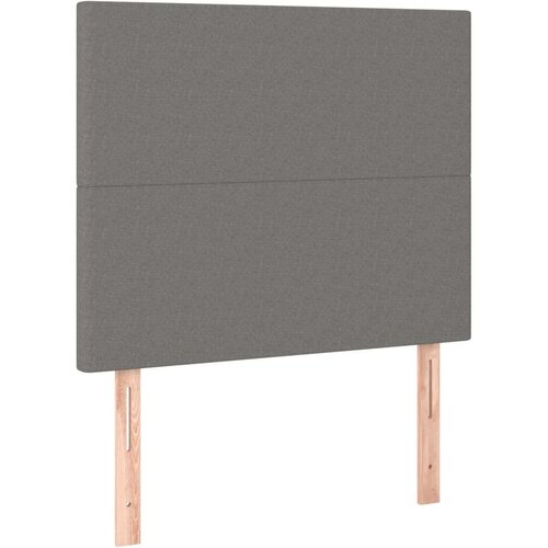 vidaXL Box spring postelja z vzmetnico LED temno siva 90x190 cm blago Cene