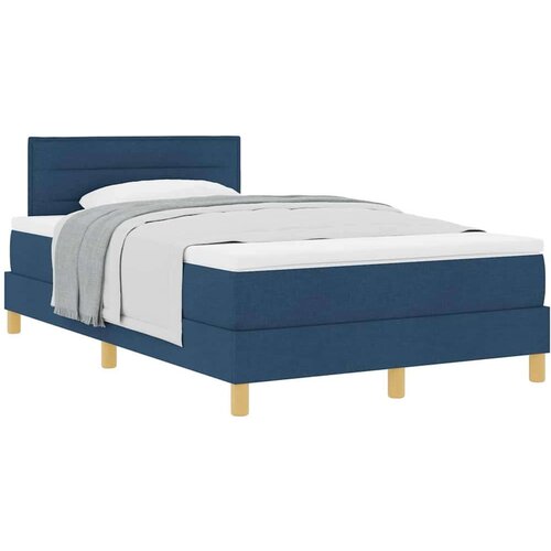 VidaXL Boxspring krevet s madracem Plava 120 x 190 cm tkanina Slike