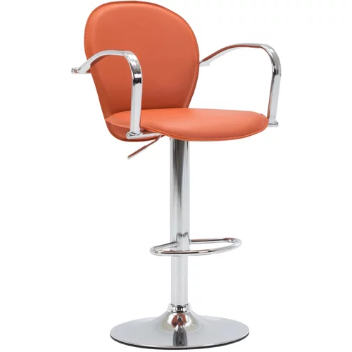 vidaXL Barski stolček z naslonjalom za roke oranžno umetno usnje, (20700480)