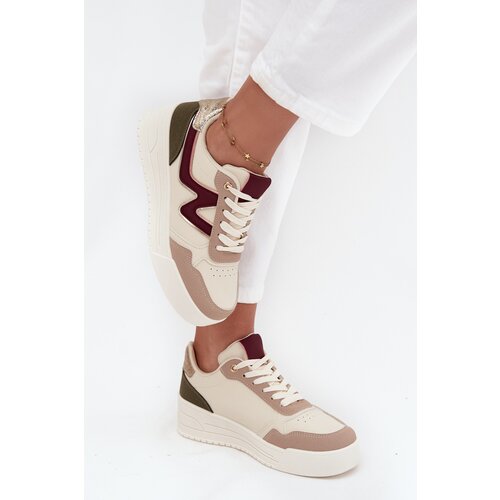 Boto Women's Sneakers on Platform with Gold Inserts Beige Zalvra Cijene