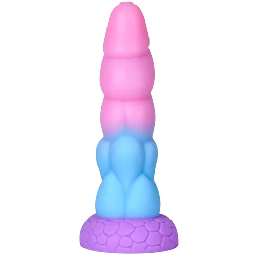 Paloqueth Realistic Big Dragon Monster Dildo with Suction Cup 21.6cm Pink-Blue-Purple
