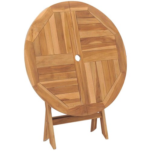  Preklopni vrtni stol Prirodna &amp;Oslash; 90 x 75 cm Čvrsto teak drvo Slike