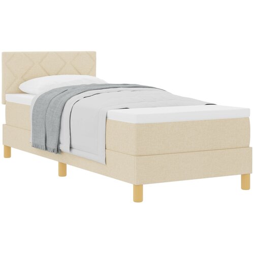 VidaXL Krevet s podnicom s madracem krem 80x200 cm tkanina Slike