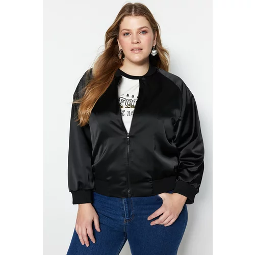 Trendyol Curve Plus Size Jacket - Black - Relaxed fit