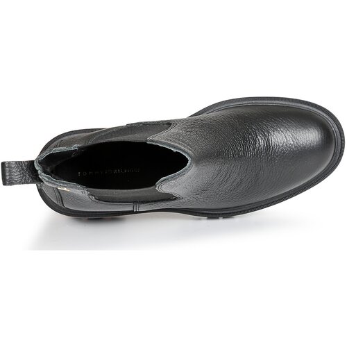 Tommy Hilfiger &amp;Scaron;kornji Th Leather Chelsea Cleated Heel FW0FW08774 Črna Slike