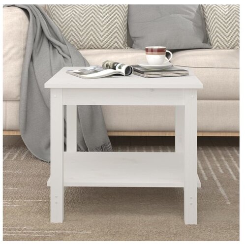  Klubska mizica bela 50x50x45 trdna borovina Cene
