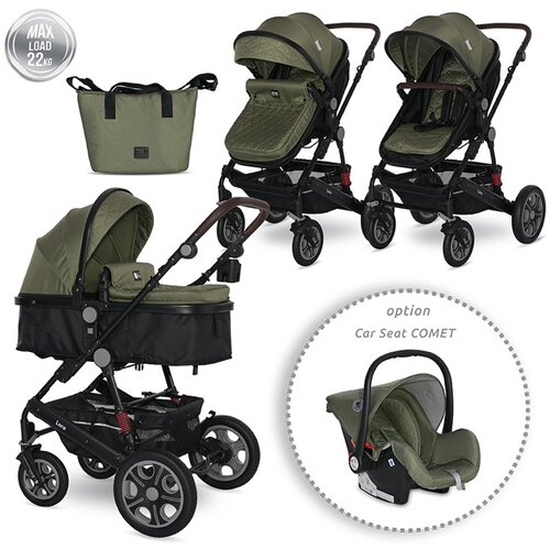 Lorelli LORA Loden Green Kolica 2u1: Košara + Zimska Navlaka + Putna Torba (0mj+) - (do 15kg/96cm) Cijene