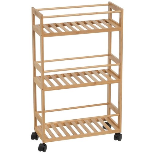 Casa Selección Bambusov regal na koleščkih v naravni barvi 44x75 cm – Cene