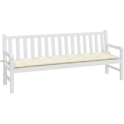 Jastuk za vrtnu klupu krem 200 x 50 x 7 cm od tkanine Oxford Slike