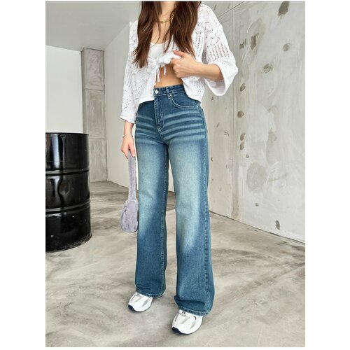 BİKELİFE Women's Pale Effect Vintage High Waist Wide Leg Jeans Cene