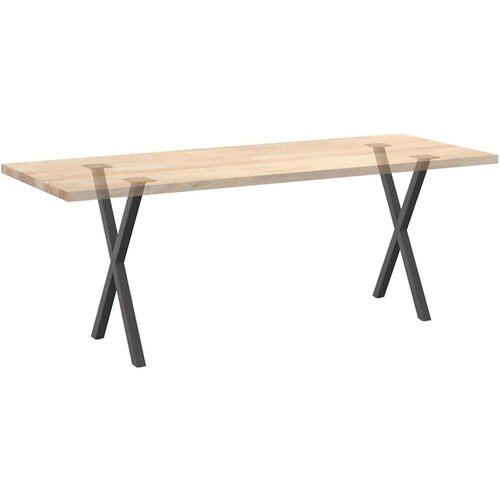  Noge blagovaonskog stola X-oblika 2 kom antracit 50x(72-73) cm Slike