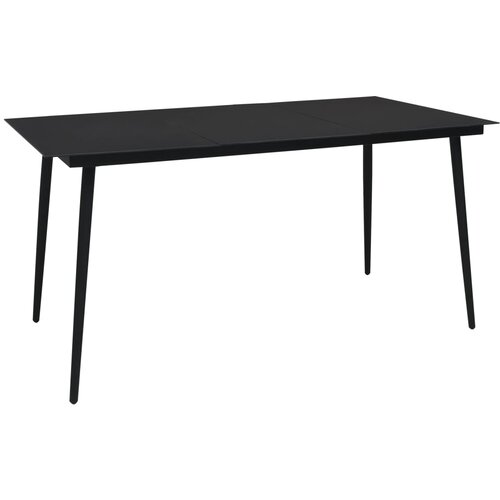  Vrtni blagovaonski stol crni 150 x 80 x 74 cm čelik i staklo Cijene